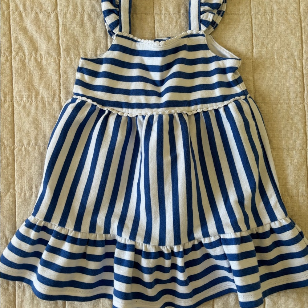 Janie and Jack Blue and White Striped Dress